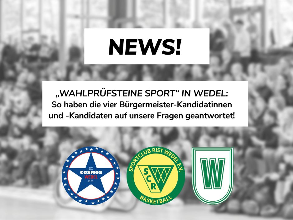 #Wahlprüfsteine Sport: die Antworten der vier BürgermeisterkandidatInnen der Stadt Wedel